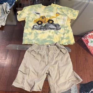 Construction Truck T shirt & cargo shorts size 4